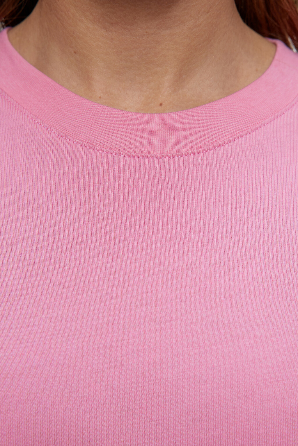 Футболка oversize хлопковая однотонная - цвет розовый - 6