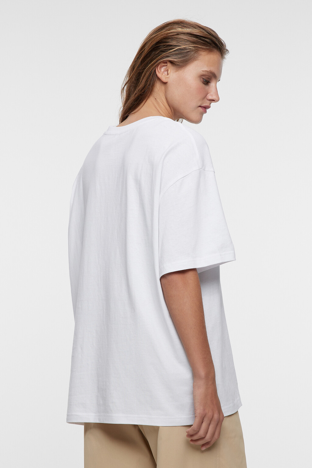 Футболка oversize хлопковая с принтом - цвет белый - 10