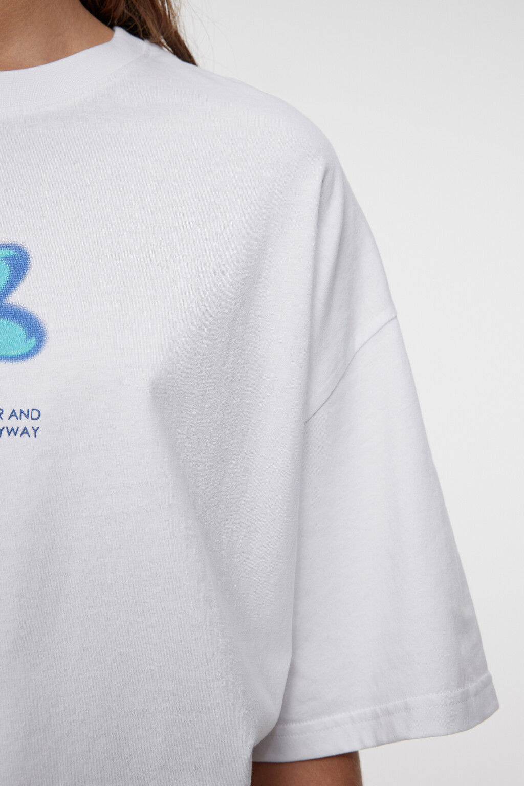Футболка oversize хлопковая с принтом - цвет белый - 11
