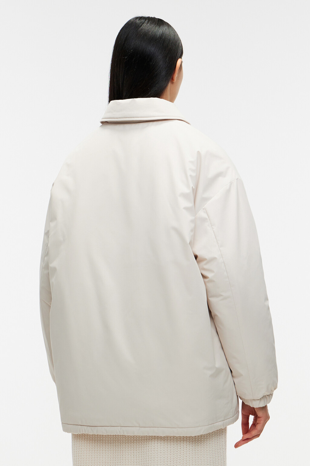 Куртка-рубашка утепленная с отложным воротником - цвет бежевый - 3