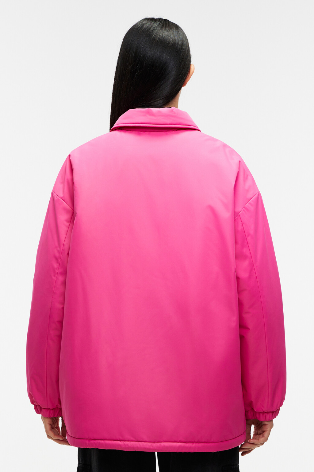 Куртка-рубашка утепленная с отложным воротником - цвет розовый - 3
