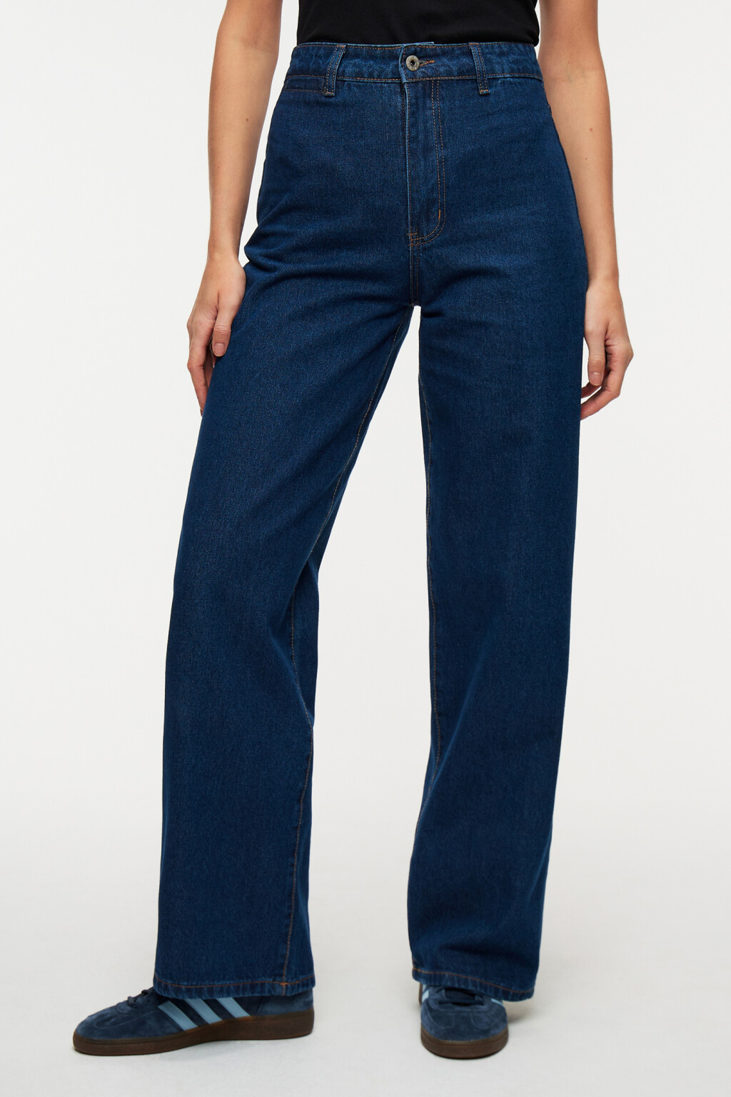 Джинсы wide экстрадлинные с высокой посадкой - цвет голубой - 1