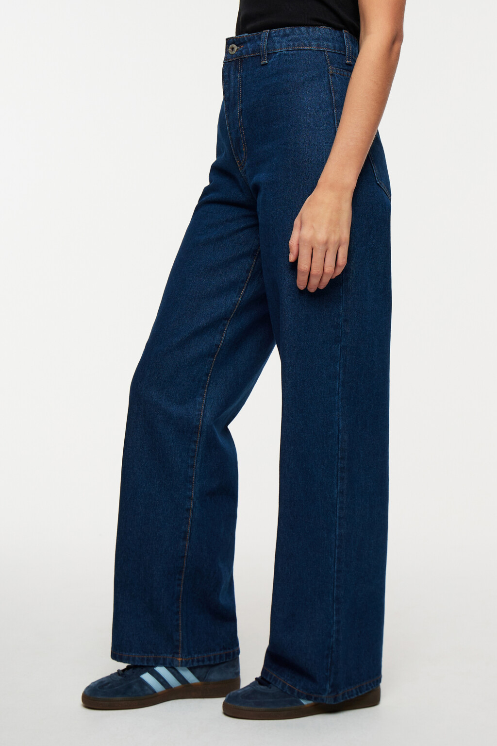 Джинсы wide экстрадлинные с высокой посадкой - цвет голубой - 2