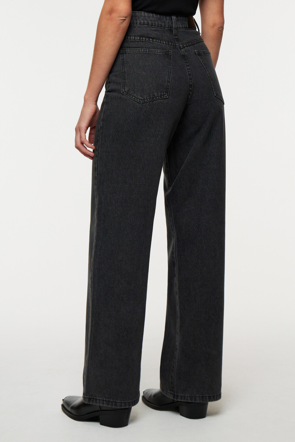 Джинсы wide экстрадлинные с высокой посадкой - цвет серый - 3