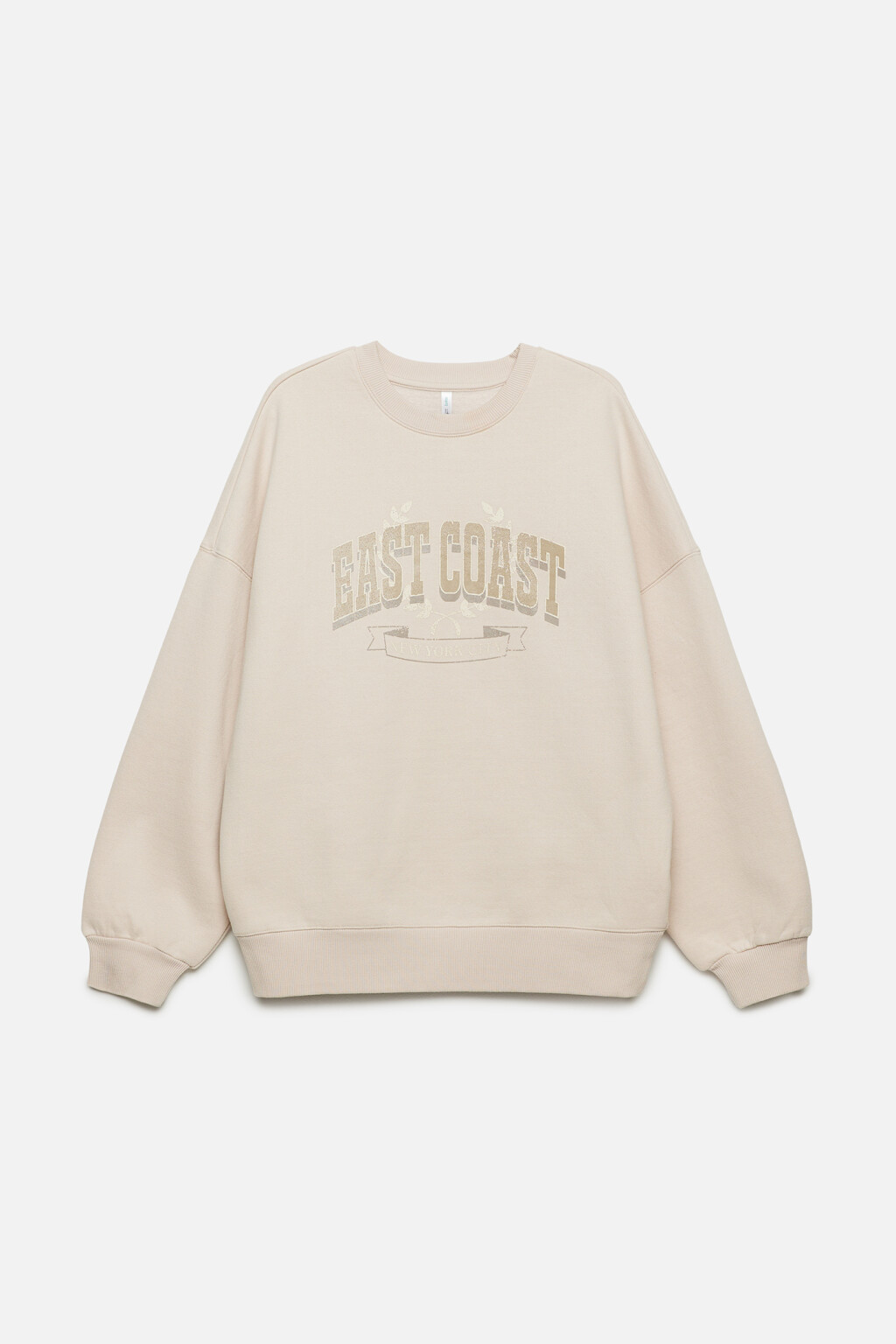 Толстовка oversize утепленная с принтом-надписью - цвет бежевый - 9