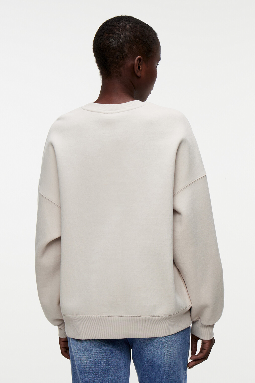 Толстовка oversize утепленная с принтом-надписью - цвет бежевый - 3