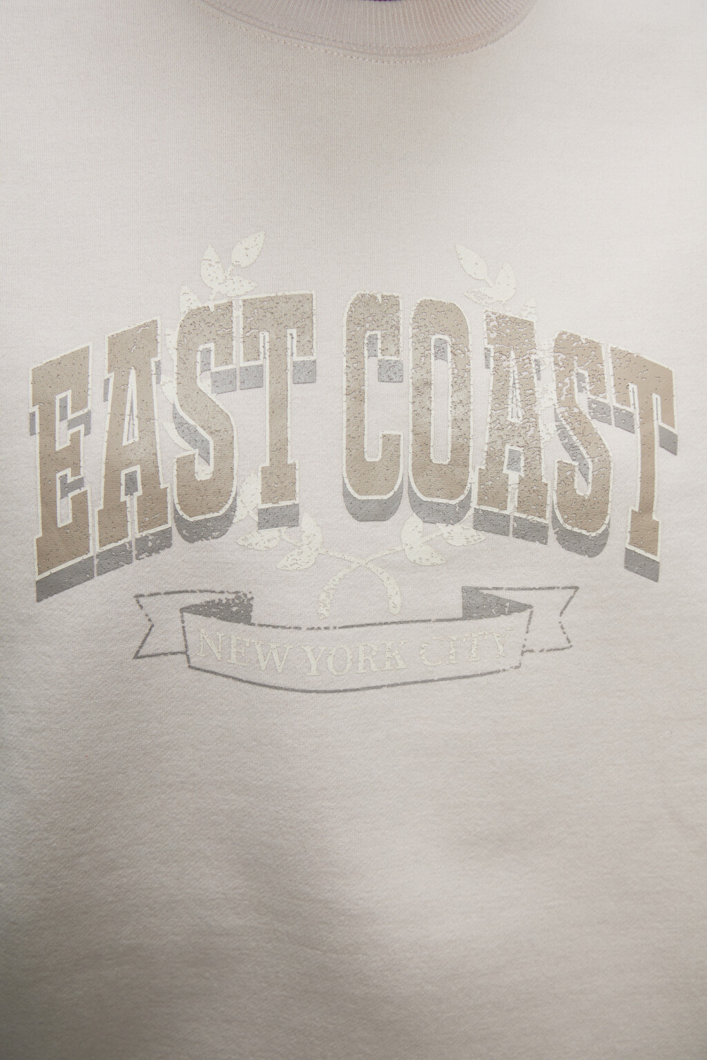 Толстовка oversize утепленная с принтом-надписью - цвет бежевый - 5