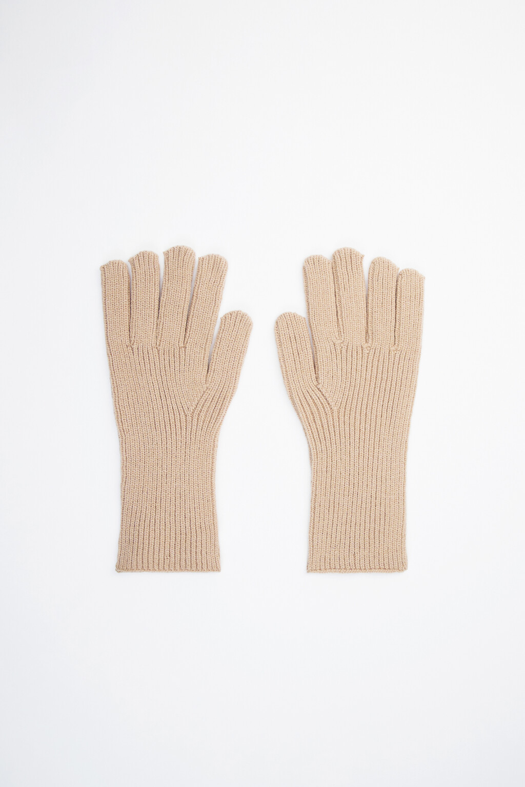 Перчатки тонкой вязки вискозные - цвет бежевый - 1