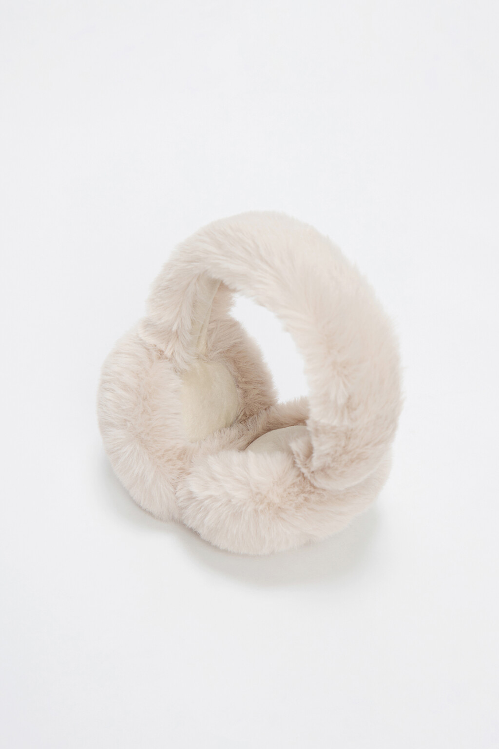 Наушники женские пушистые  - цвет бежевый - 5