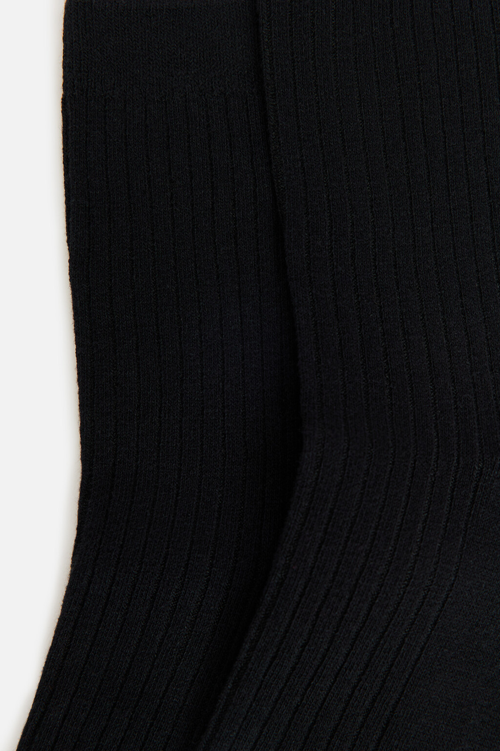 Носки высокие хлопковые в рубчик - цвет черный - 3