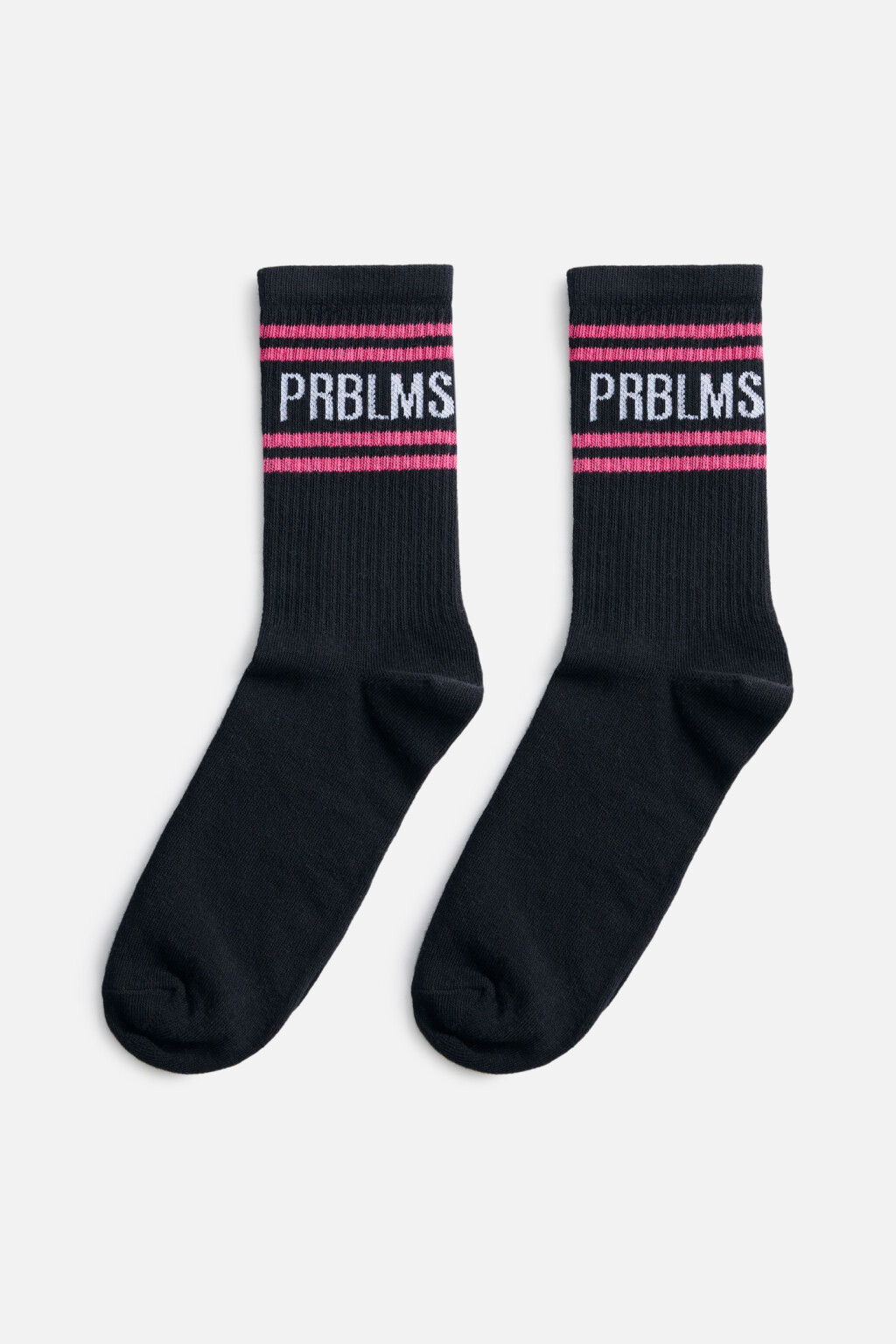 Носки высокие хлопковые с принтом-надписью - цвет черный - 1