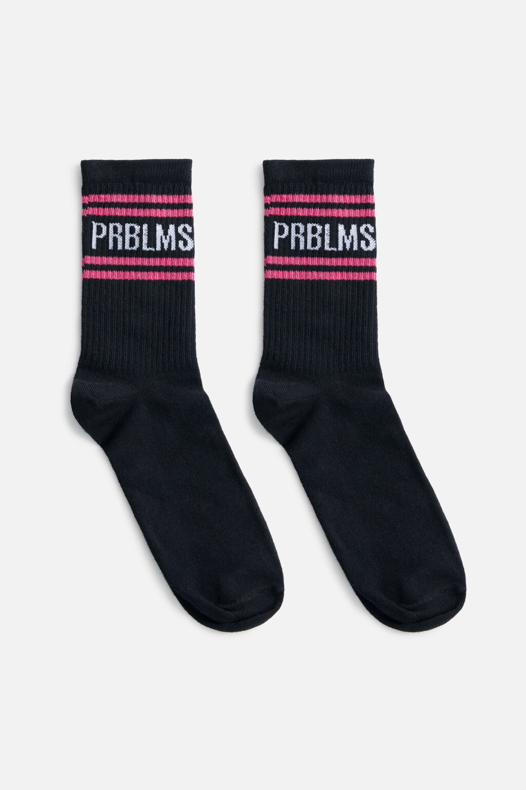 Носки высокие хлопковые с принтом-надписью - цвет черный - 2
