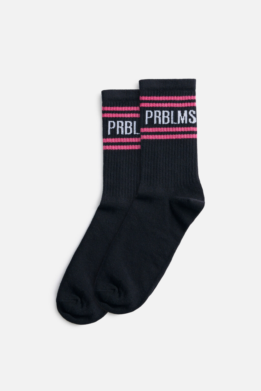Носки высокие хлопковые с принтом-надписью - цвет черный - 3