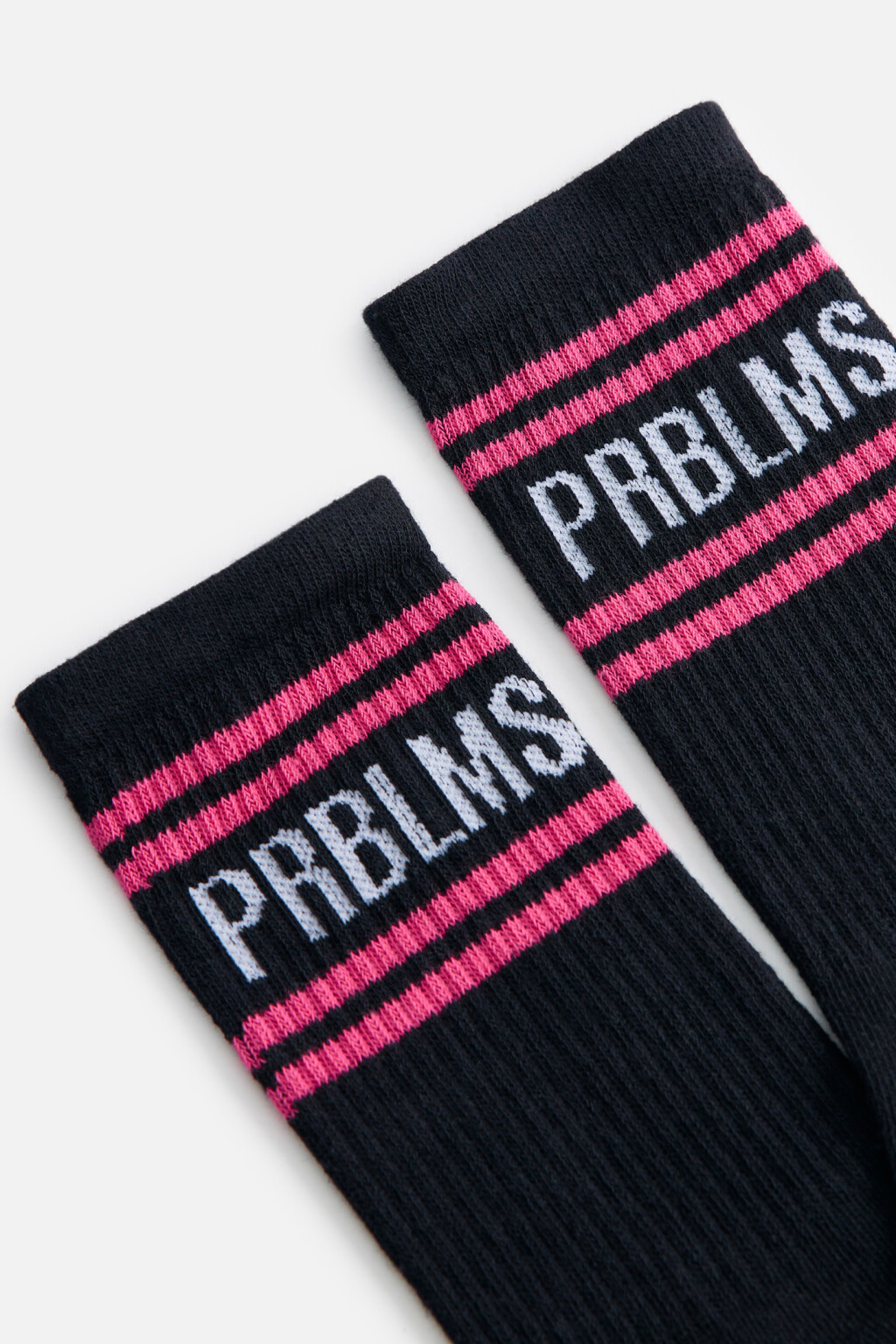 Носки высокие хлопковые с принтом-надписью - цвет черный - 4