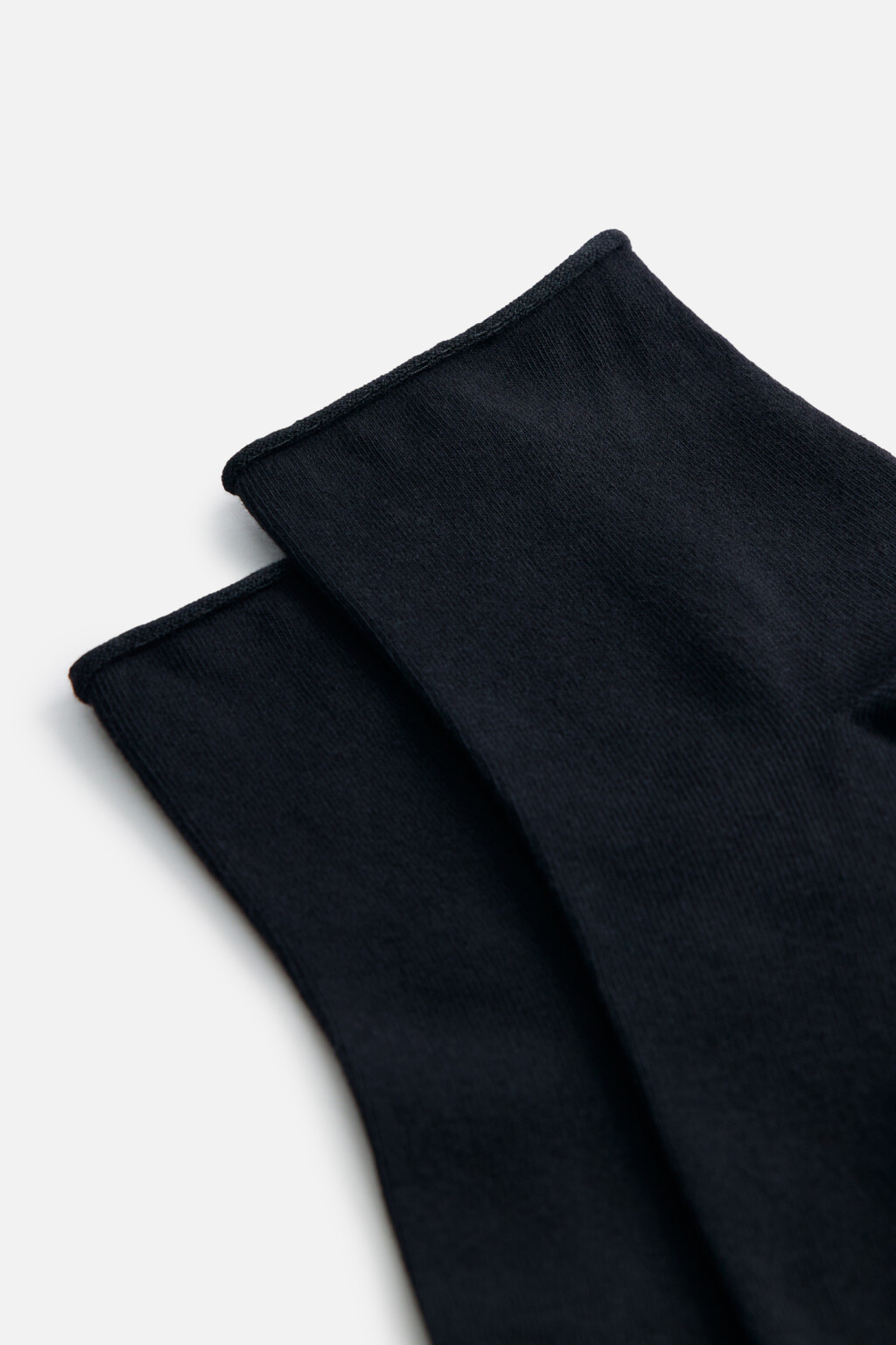Носки короткие однотонные из хлопка - цвет черный - 3