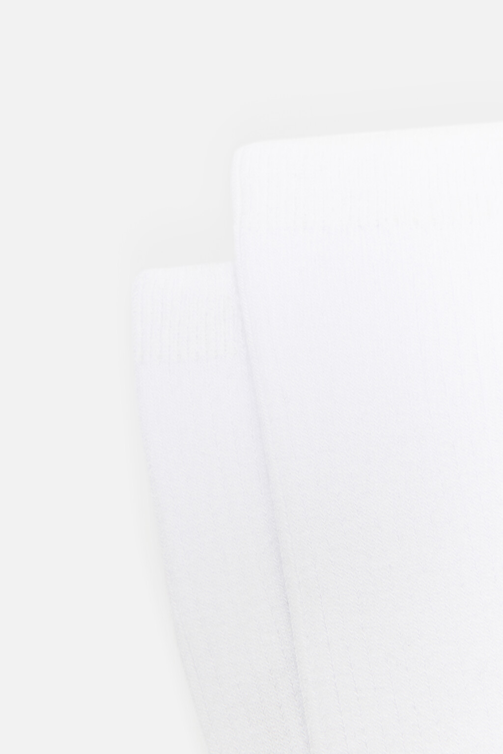 Носки высокие хлопковые в рубчик - цвет белый - 3