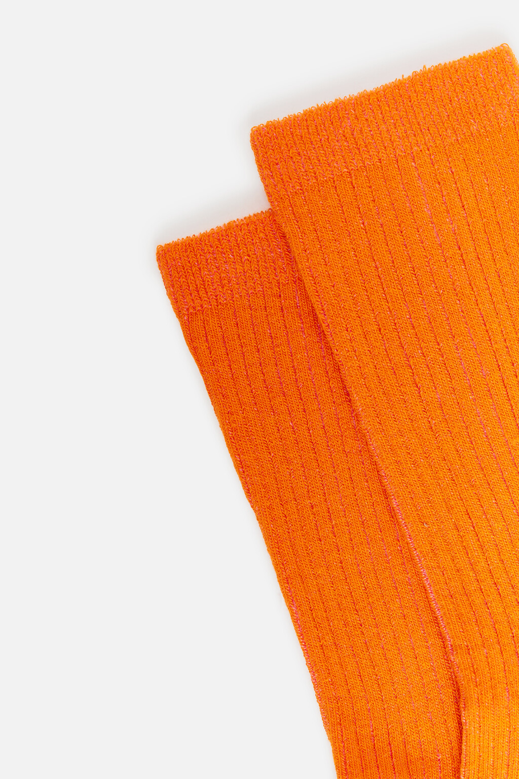 Носки высокие хлопковые в рубчик - цвет оранжевый - 3