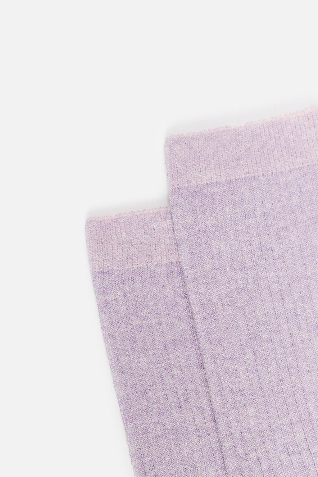 Носки высокие хлопковые в рубчик - цвет сиреневый - 3