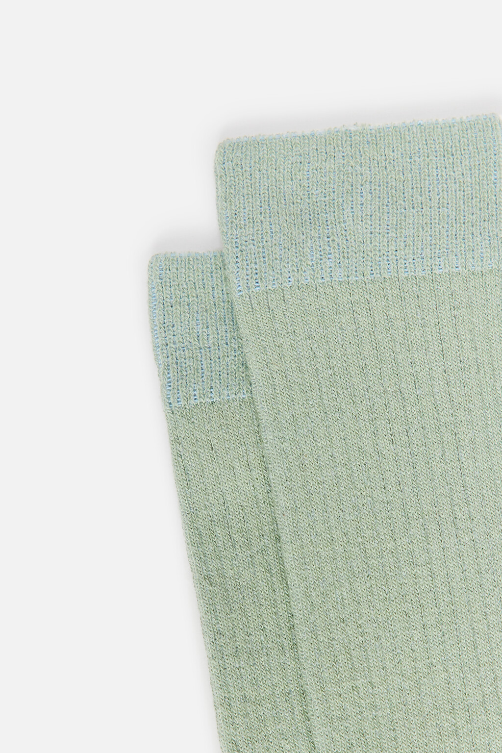 Гольфы до колена хлопковые в рубчик - цвет зеленый - 3