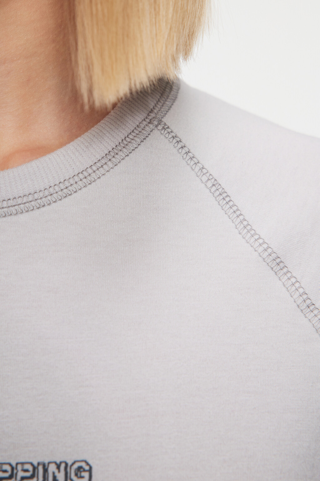 боди-футболка хлопковая с принтом-надписью - цвет серый - 6