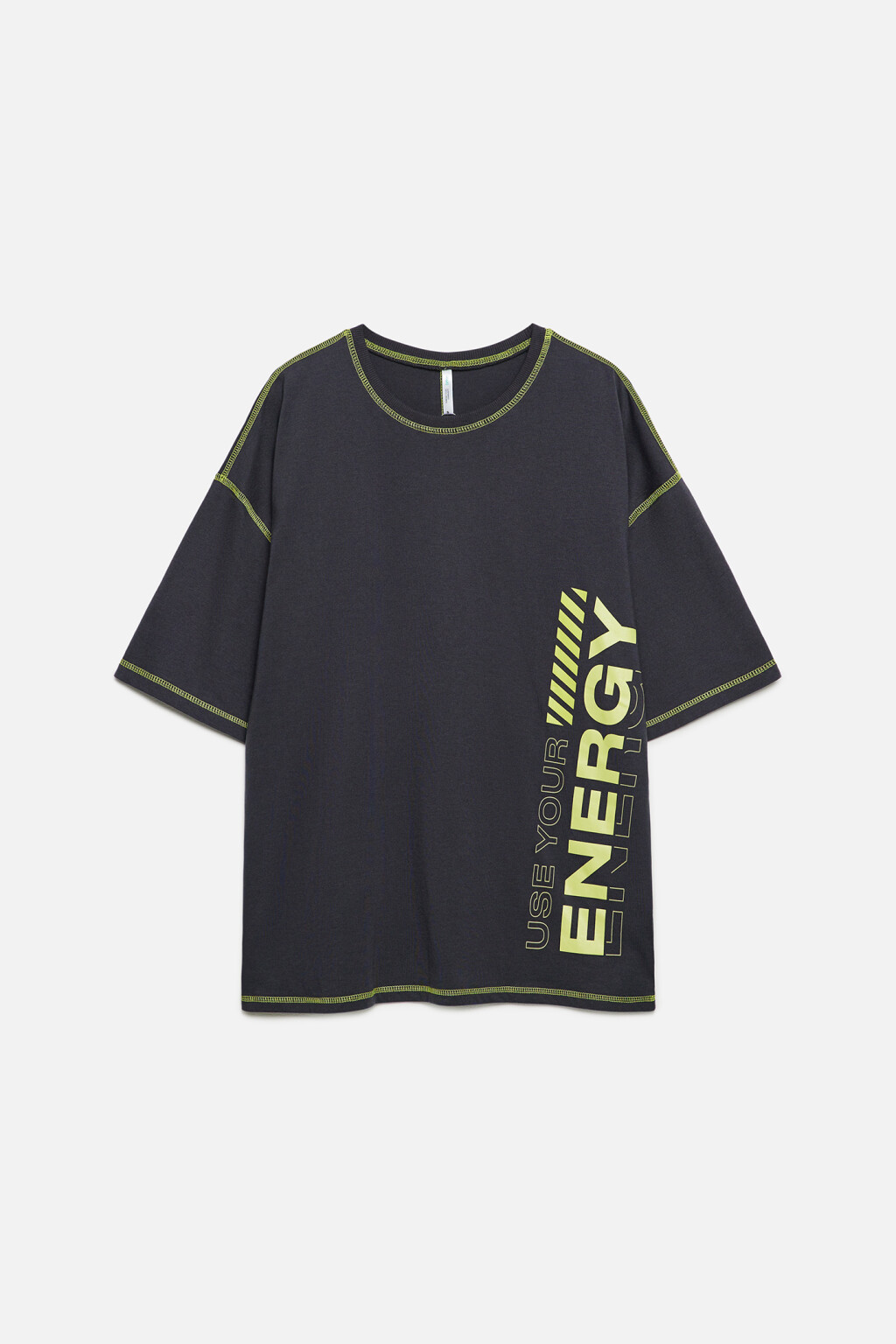 Футболка oversize спортивная с принтом-надписью - цвет серый - 9