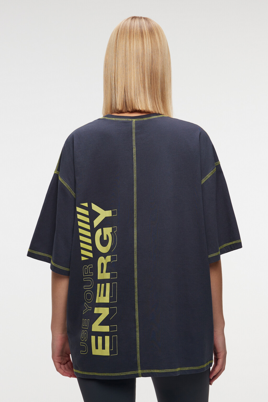 Футболка oversize спортивная с принтом-надписью - цвет серый - 4