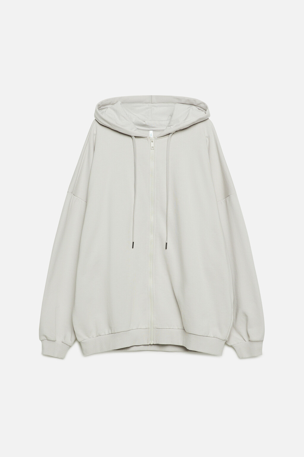 Худи oversize хлопковая на молнии с принтом - цвет серый - 7
