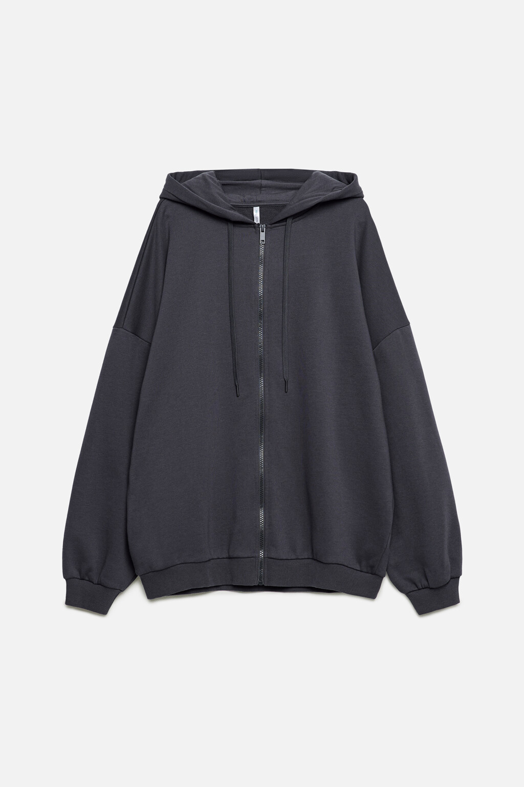 Худи oversize хлопковая на молнии с принтом - цвет серый - 10