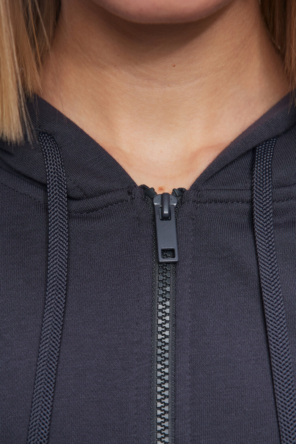 Худи oversize хлопковая на молнии с принтом - цвет серый - 5