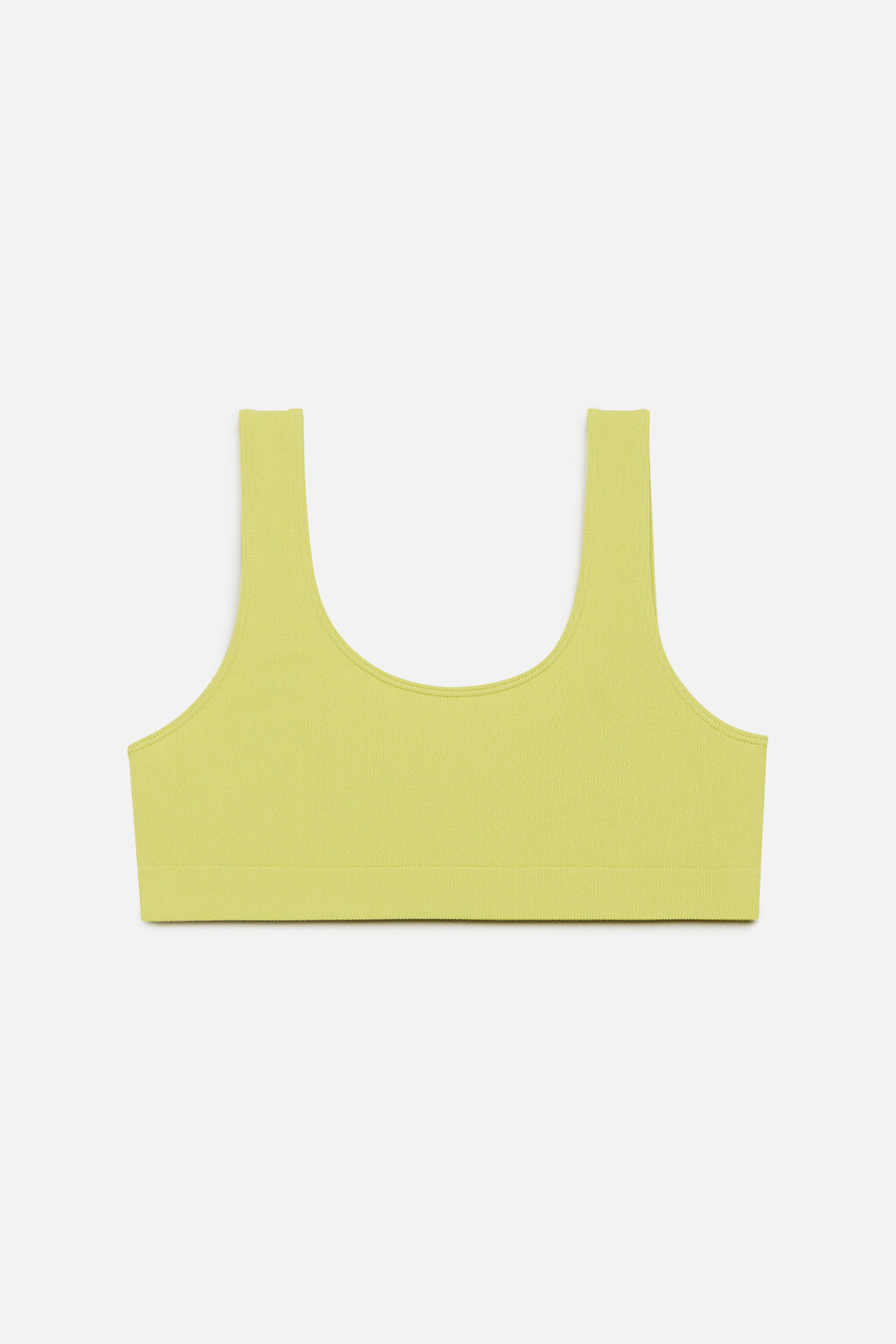 бюстгальтер-топ бесшовный в мелкий рубчик - цвет зеленый - 4
