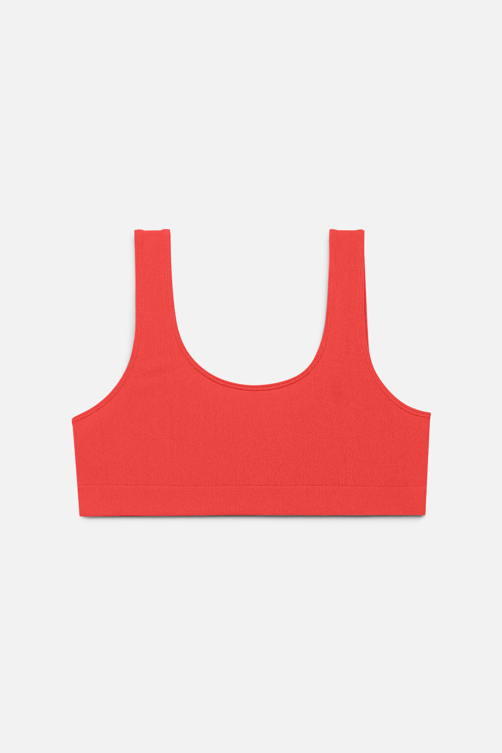 бюстгальтер-топ бесшовный в мелкий рубчик - цвет красный - 4