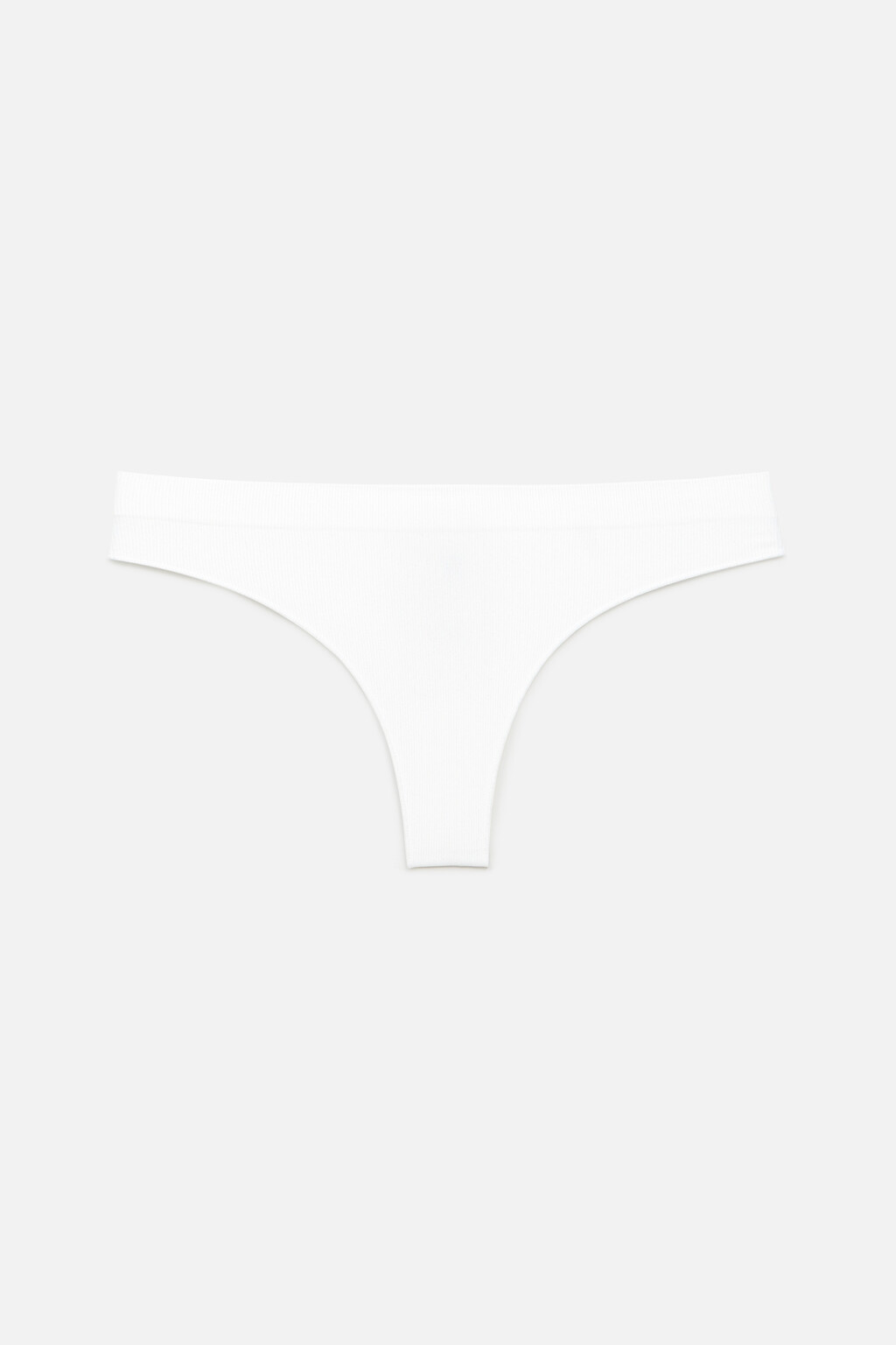 Трусики-стринги бесшовные гладкие со средней посадкой - цвет белый - 4