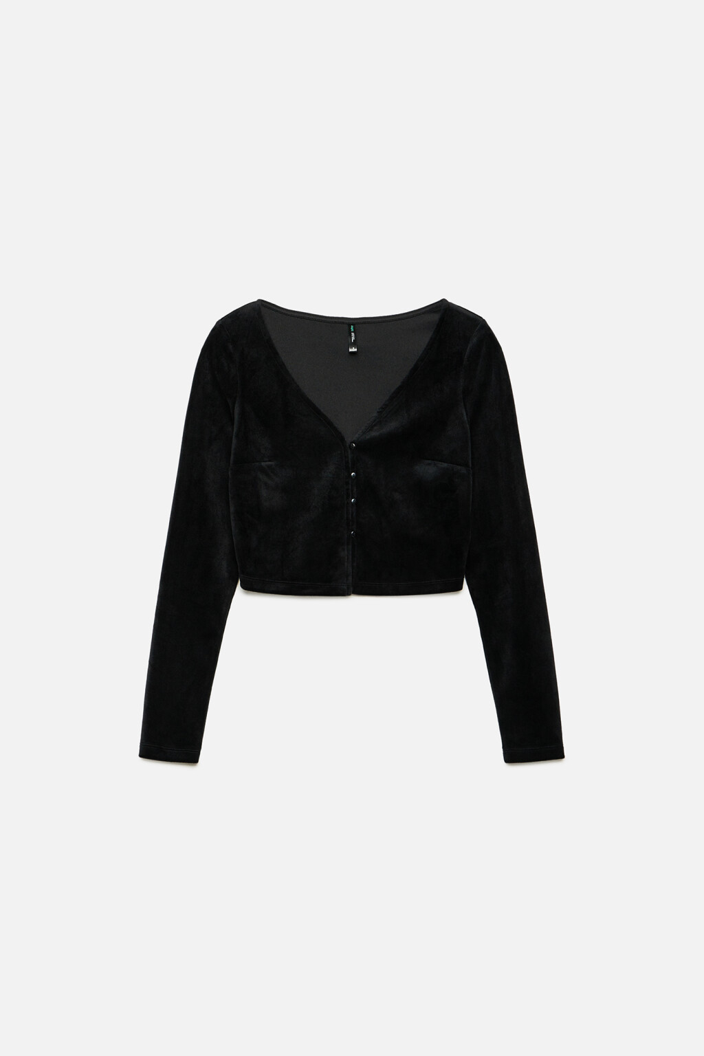 Лонгслив домашний бархатный на пуговицах - цвет черный - 7