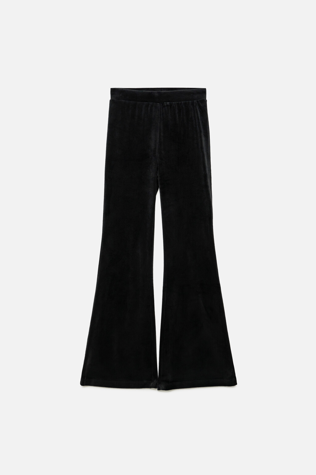 брюки клеш домашние бархатные с поясом-резинкой - цвет черный - 7