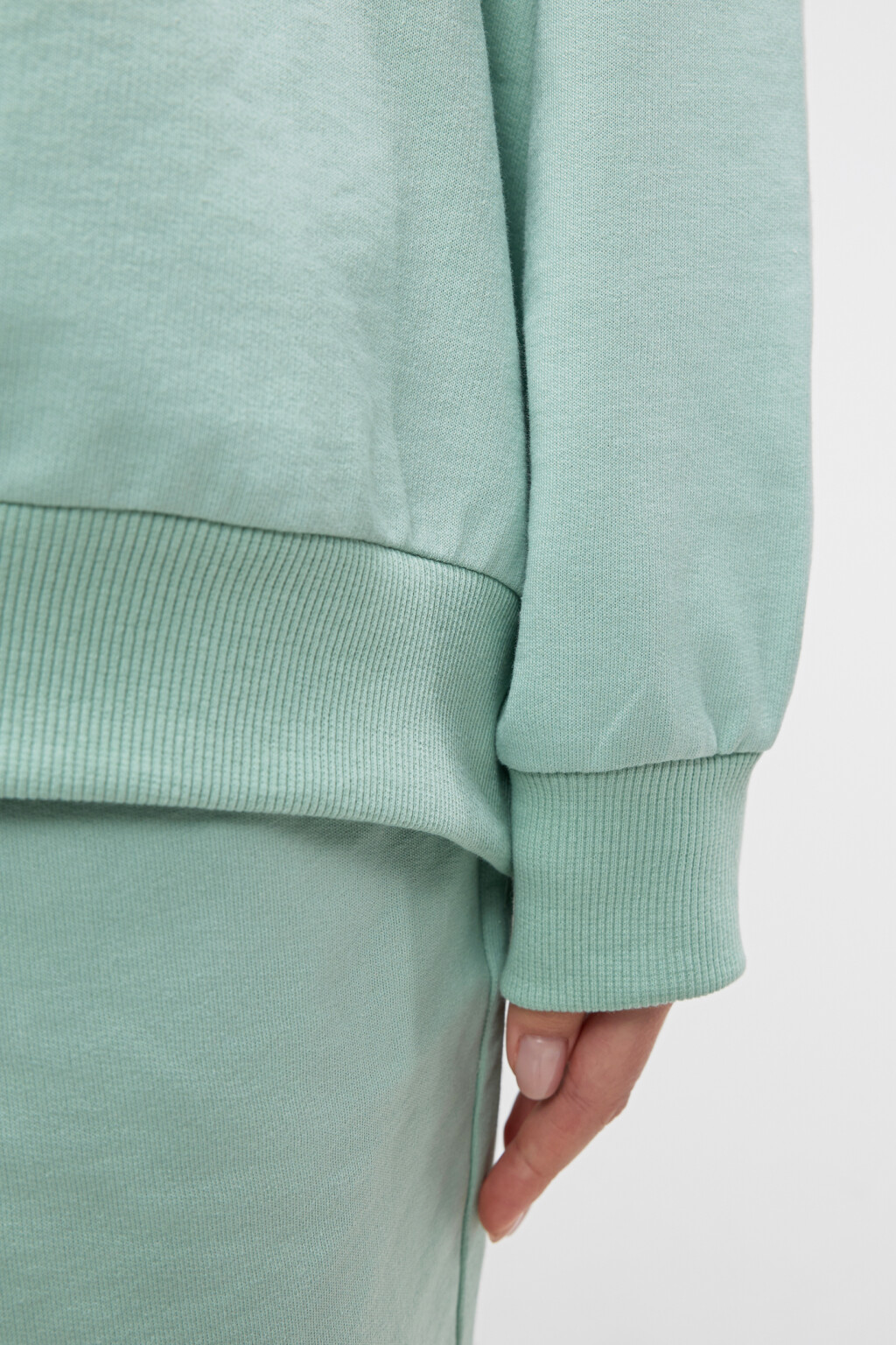 Свитшот oversize домашний хлопковый с принтом - цвет зеленый - 7