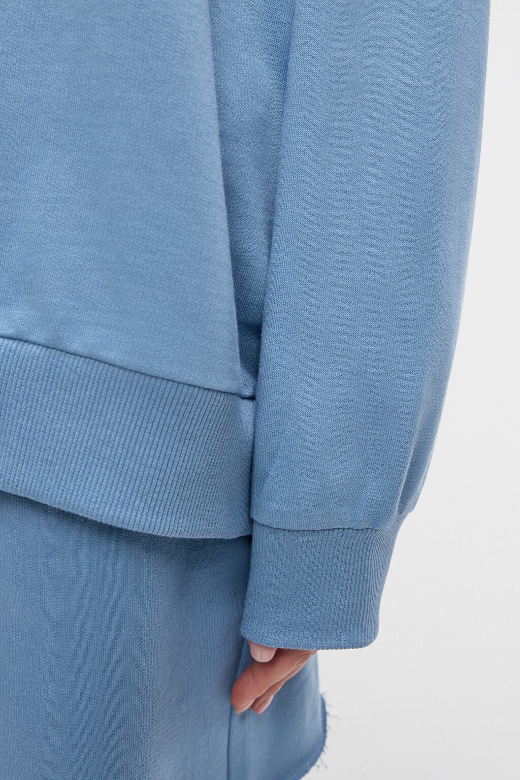 Свитшот oversize домашний хлопковый с принтом - цвет синий - 7