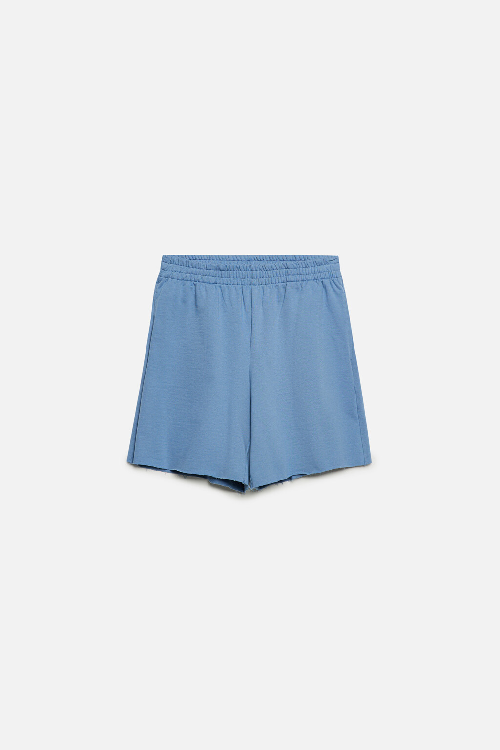 Шорты домашние хлопковые с поясом-резинкой - цвет синий - 7