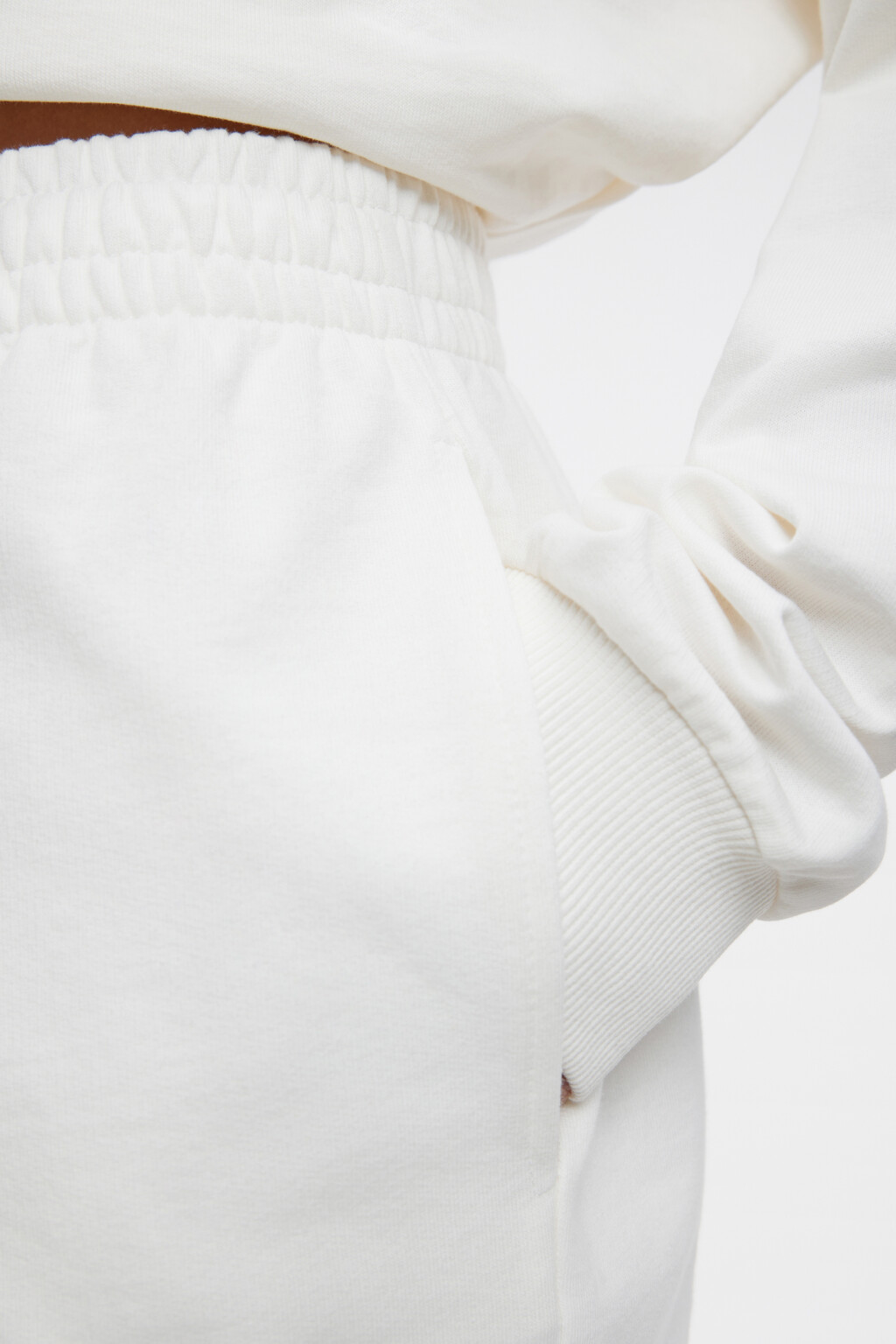 Шорты домашние хлопковые с поясом-резинкой - цвет бежевый - 5