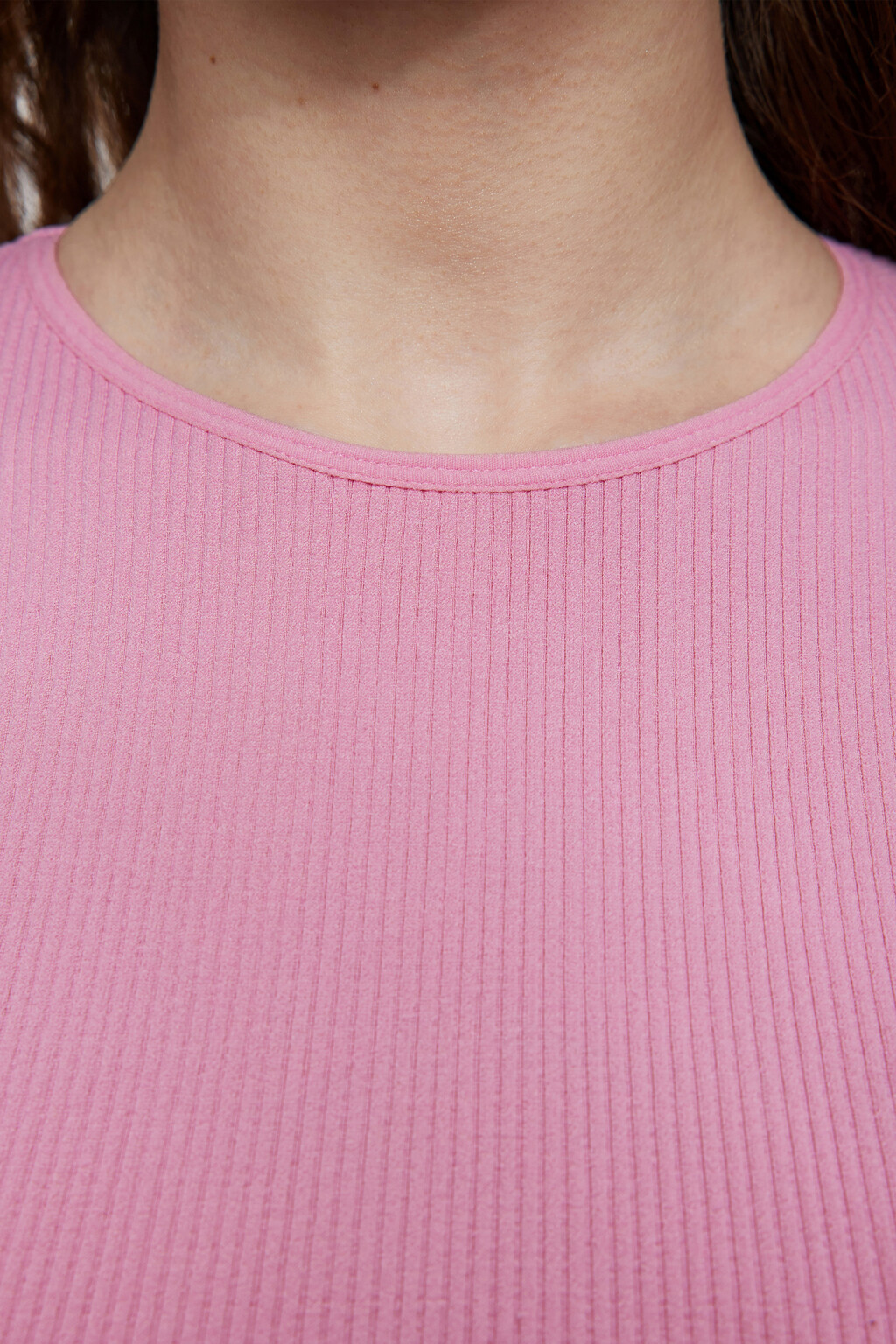 Топ-футболка домашний бесшовный в рубчик - цвет розовый - 6