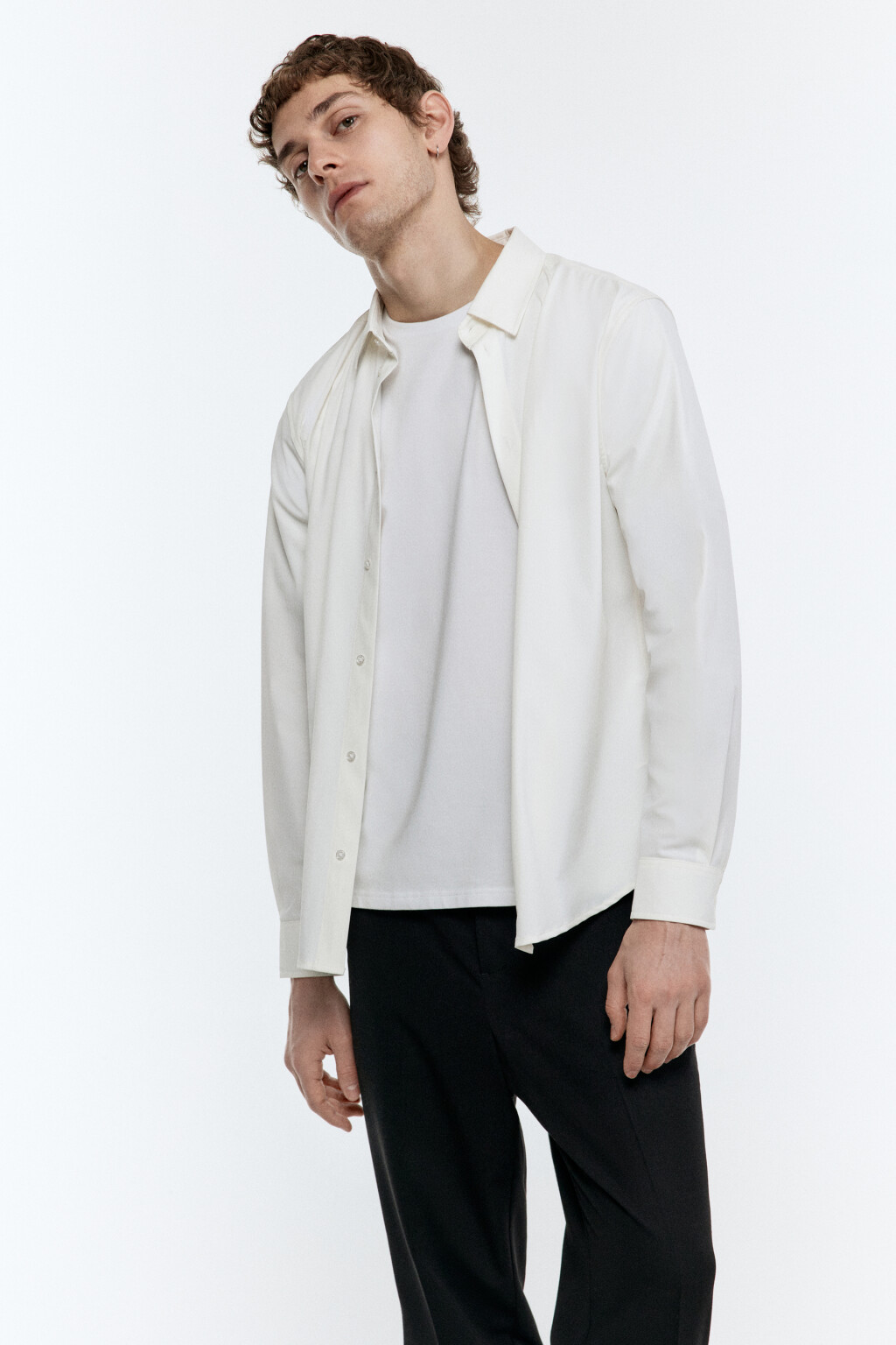 Футболка oversize хлопковая базовая - цвет белый - 2