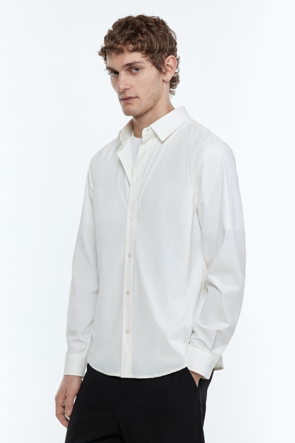 Футболка oversize хлопковая базовая - цвет белый - 4
