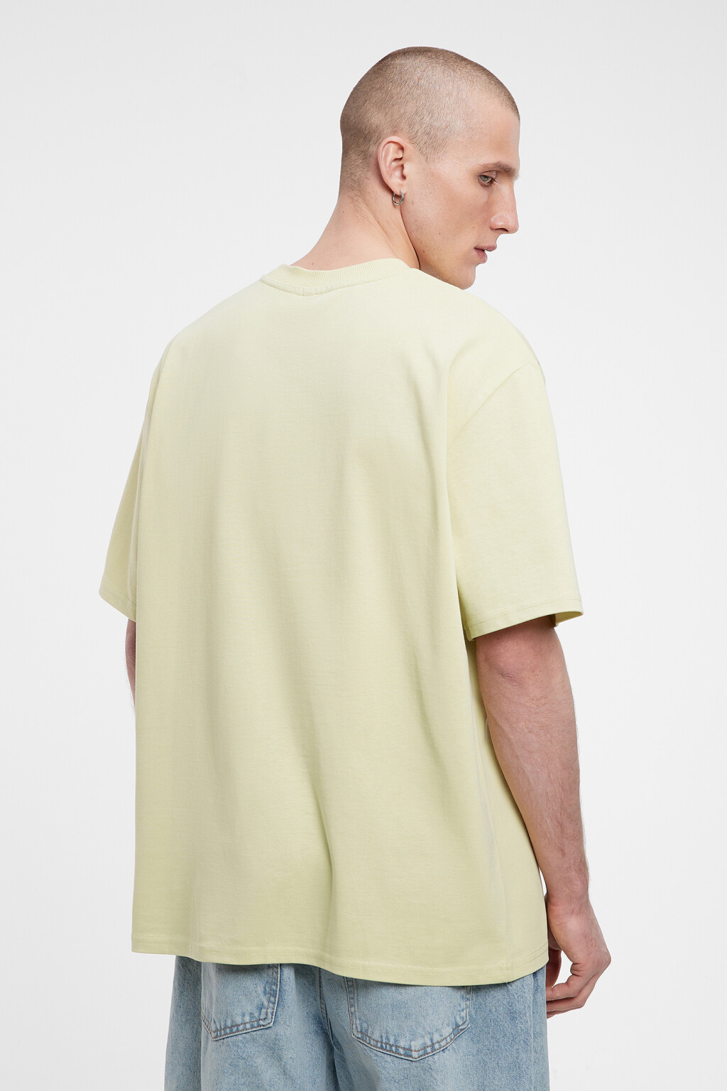 Футболка прямая хлопковая с принтом-надписью - цвет бежевый - 3