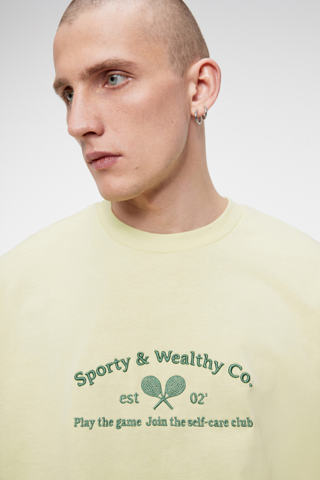 Футболка прямая хлопковая с принтом-надписью - цвет бежевый - 9