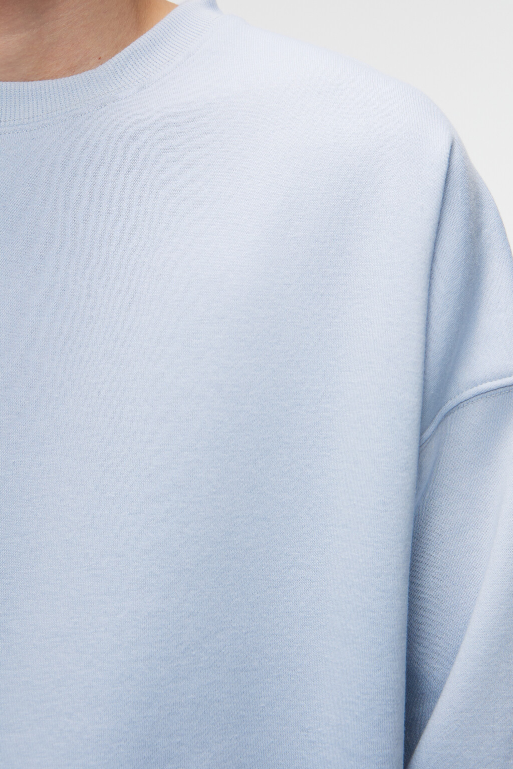 Свитшот oversize хлопковый базовый с начесом - цвет голубой - 5