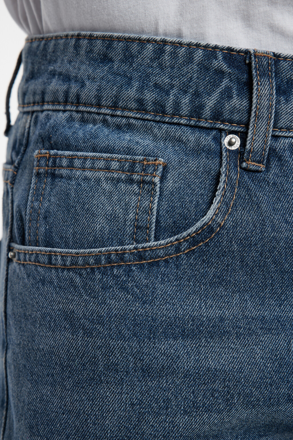 Джинсы slim зауженные со средней посадкой - цвет голубой - 5