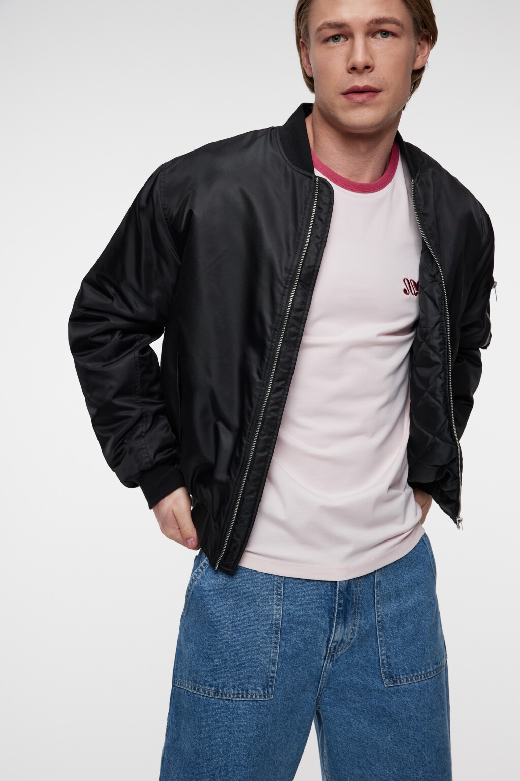 Футболка хлопковая с контрастной окантовкой - цвет розовый - 8