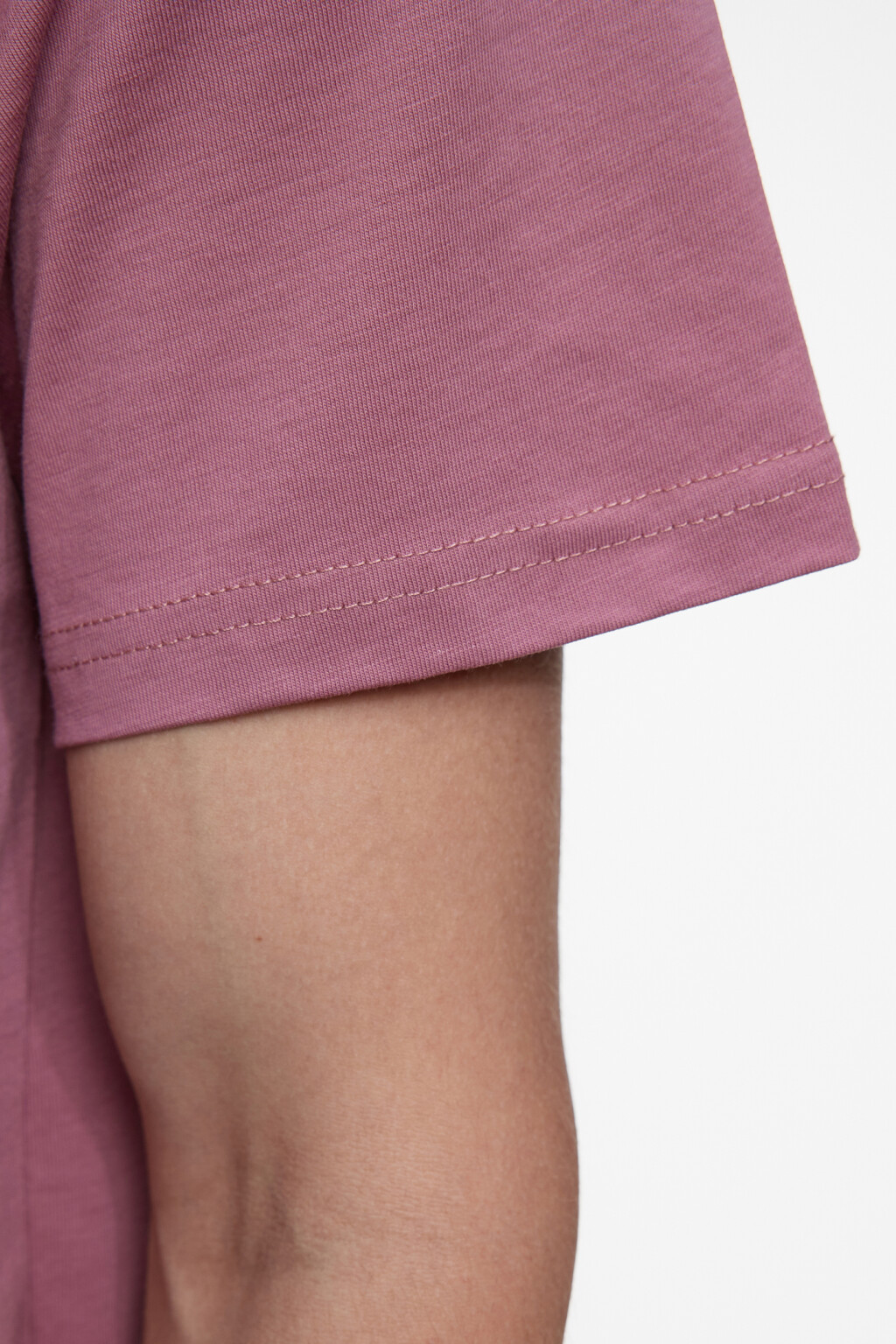 Футболка прямая однотонная из хлопкового трикотажа - цвет розовый - 6