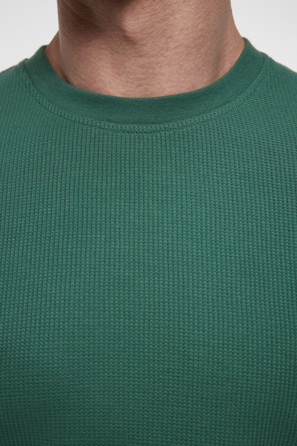 Футболка slim хлопковая из вафельной ткани - цвет зеленый - 6