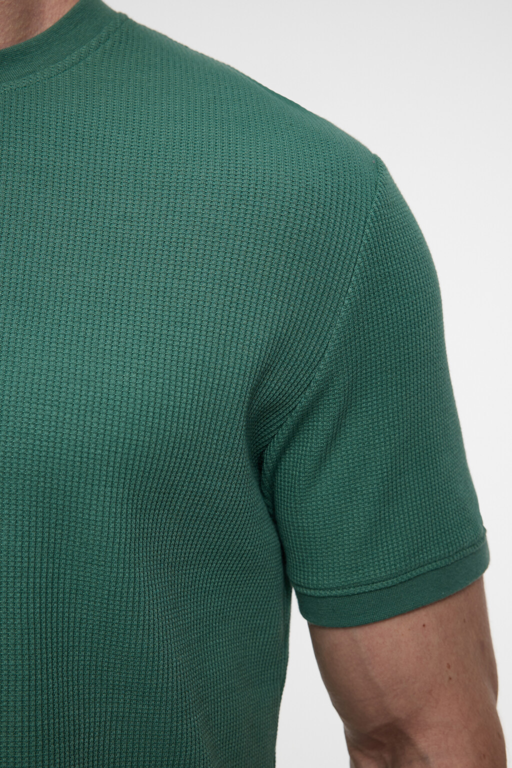 Футболка slim хлопковая из вафельной ткани - цвет зеленый - 12