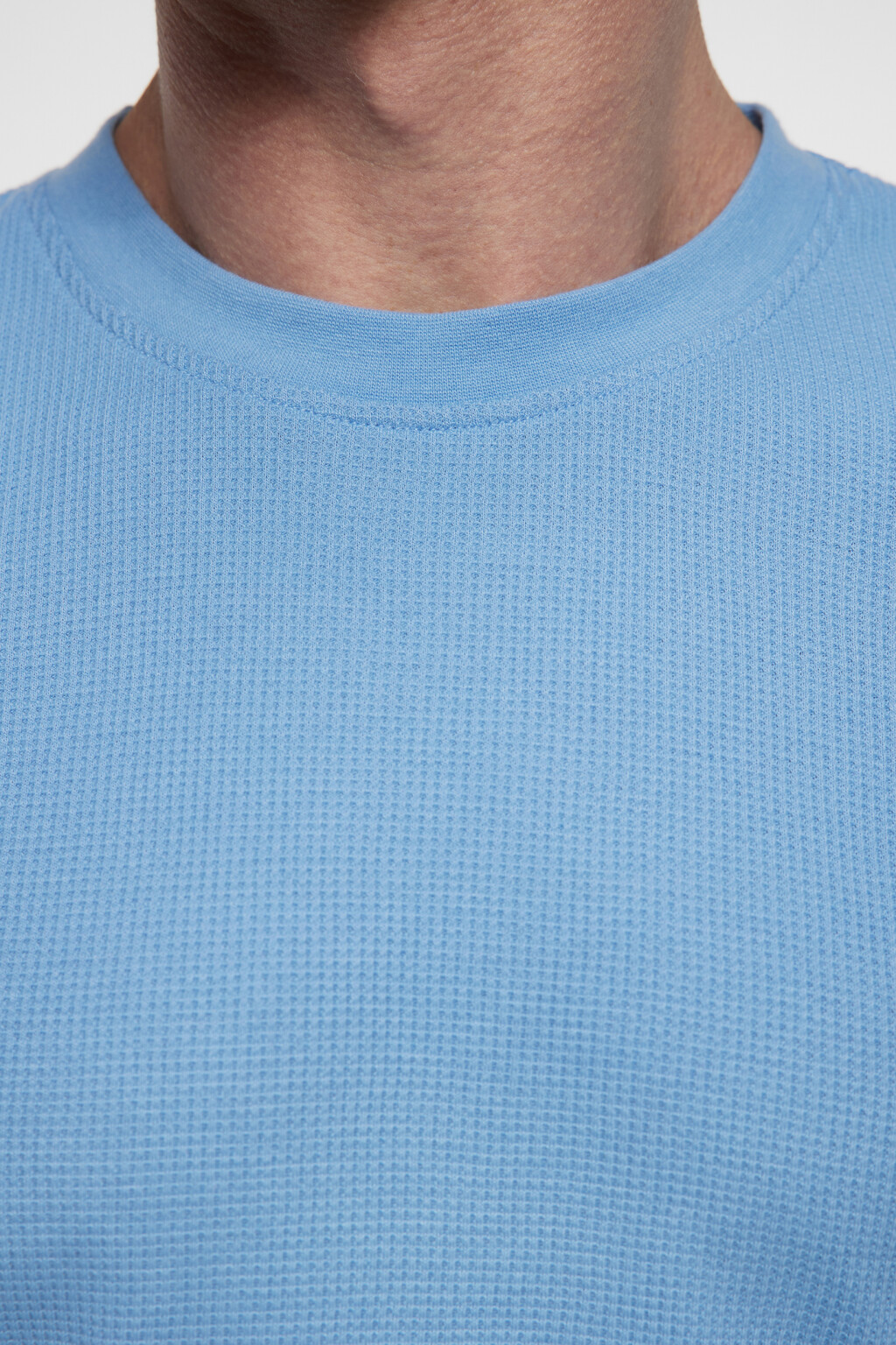 Футболка slim хлопковая из вафельной ткани - цвет голубой - 6